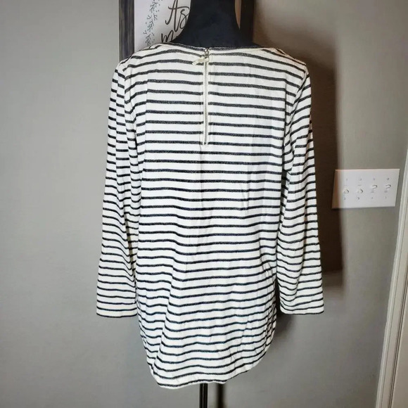 Merona Ivory and Gray Striped Top Size XL - Picture 7 of 8